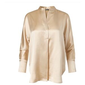 DIOMI
Crepe Band Collar Blouse - Champagne
